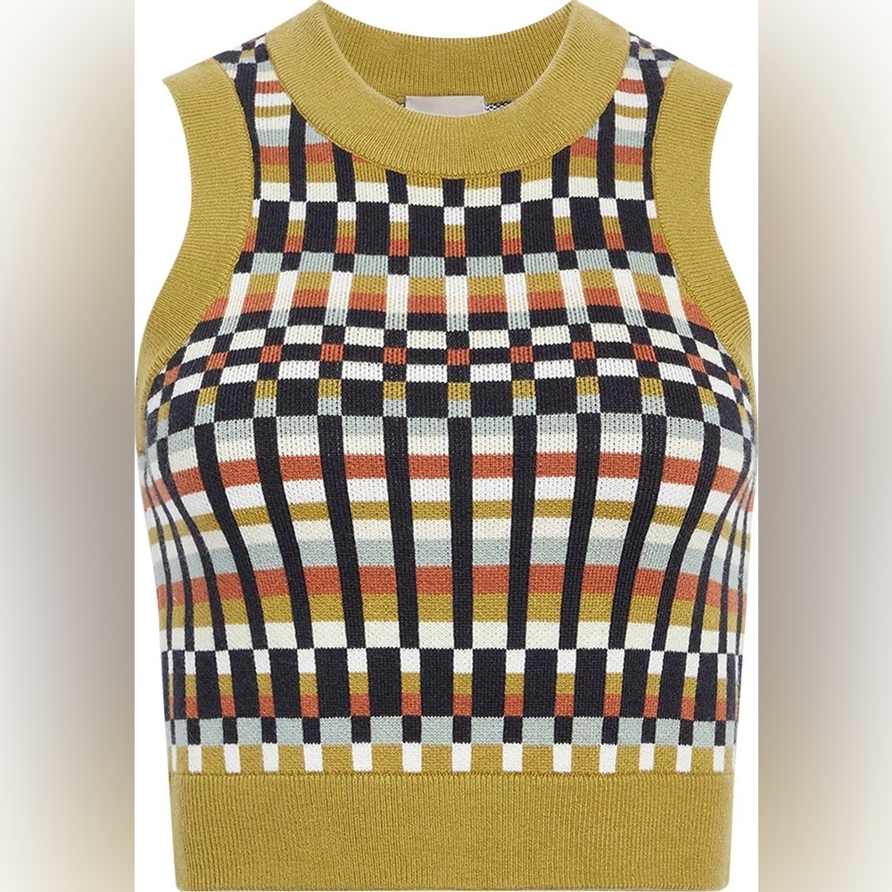 New*Kith Women Tiana Multi Check Tank 'Nano' AS SEEN ON NATALIA BRYANT